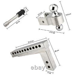 10 Adjustable Drop Hitch Ball Mount for 2 Receiver Heavy Duty Towing Trailer