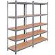 72 Heavy Duty Steel 5 Level Garage Shelf Metal Storage Adjustable Shelves Unit