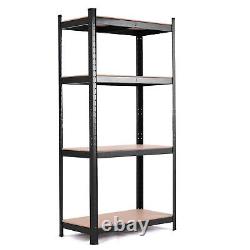 Adjustable Heavy Duty 4 Level Garage Tool Shelf Storage 1600lbs Black