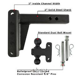 Bulletproof Hitches 2 Adjustable Heavy Duty 4 Drop Dual Ball Trailer Hitch