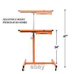 ES8 Heavy duty Adjustable Work Table with drawers, Rolling Tool Tray with