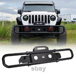 Front Bumper For 2018-2022 Jeep Wrangler JL JLU with D-Ring Heavy Duty Adjustable