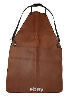 HEAVY DUTY LEATHER APRON Adjustable with 2 Large Interior & 2 Pen Pockets HANDMADE