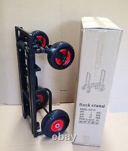 Haze Heavy Duty Adjustable 4 Non-Pneumatic Tires Cart / Rack Stand. BK. MXS017