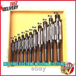 Heavy Duty 11 Pcs Adjustable Hand Reamer Set H-4 To H-14 Sizes 15/32-1.1/2 Inch