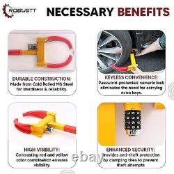 Heavy Duty Adjustable Numeric Wheel/Clamp Lock Anti-Theft Tire Security Pack 2