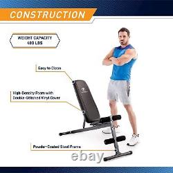 Heavy Duty Adjustable Seat Exercise Utility Bench WithComfortable Roller Pad Black