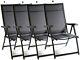 Heavy Duty Adjustable For 7 Different Angles Folding Arm Chair Indoor Outdoor Ga