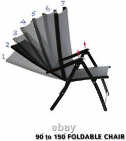 Heavy Duty Adjustable for 7 Different Angles Folding Arm Chair Indoor Outdoor Ga
