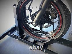 Heavy Duty Motorcycle Wheel Chock Stand 1800lb Capacity Adjustable 16kg