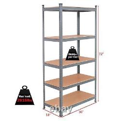 Heavy Duty Steel 71 5 Level Garage Shelf Metal Storage Adjustable Shelves Unit