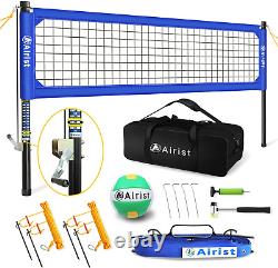 Heavy Duty Volleyball Net Outdoor with Steel Anti-Sag System, Adjustable Aluminu