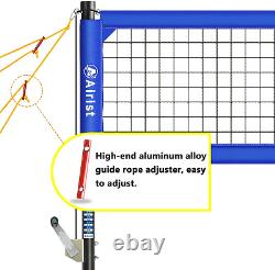 Heavy Duty Volleyball Net Outdoor with Steel Anti-Sag System, Adjustable Aluminu