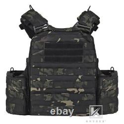 KRYDEX CPC Plate Carrier Tactical Heavy Duty Vest Quick Release MOLLE Black Camo