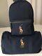 Nwt Polo Ralph Lauren Navy Heavy Duty Canvas Backpack & Duffle Bag Set Big Pony