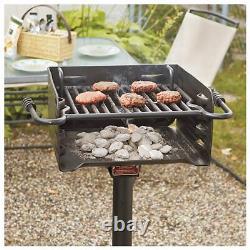 Pilot Rock Heavy-Duty 3/16 Plate Steel Park Grill With Handle Adjustable Height