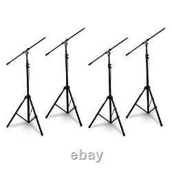 Pyle Heavy Duty Tripod Extendable Boom Microphone Adjustable Mic Stand (4 Pack)