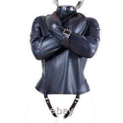 Real Leather Heavy Duty bondage Straitjacket Clubwear Straight Jacket Adjustable