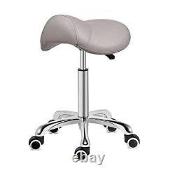 Saddle Stool Rolling Swivel Height Adjustable with Wheels, Heavy Duty