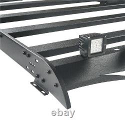 Steel Roof Rack Luggage Cargo Carrier with LED Lights For Toyota Tundra 14-21 4Dr