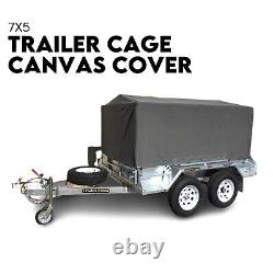 Superior 7X5 TRAILER CAGE CANVAS COVER (900mm) Heavy Duty Adjustable Frame